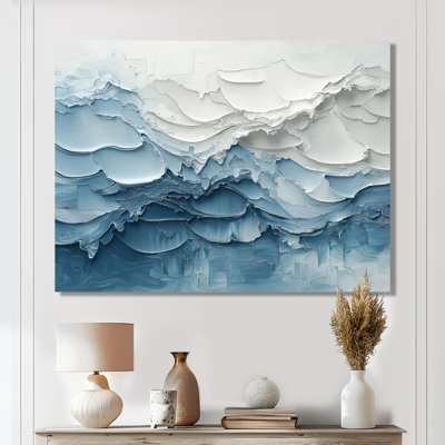 Waves Veil Of The Ocean I - art mural côtier en métal pour le salon