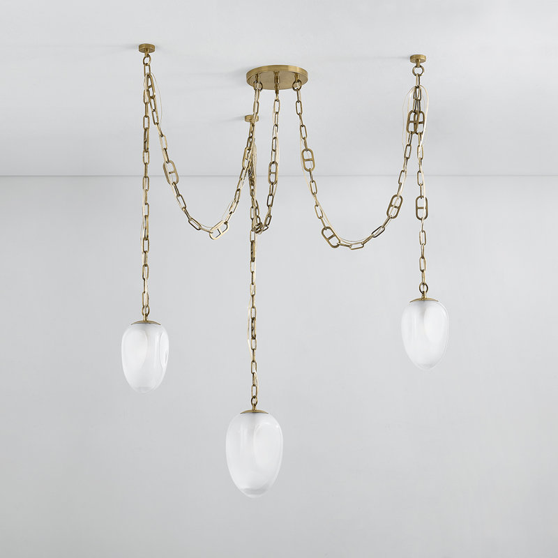 Daith Light Chandelier by Noz Nozawa for Corbett Lighting, 70" H x 48" W x 48" D