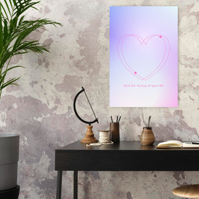 Luminous Heartbeat Contemporary Minimalist Modern Wall Art by Athene Fritsch - Wrapped Canvas Print