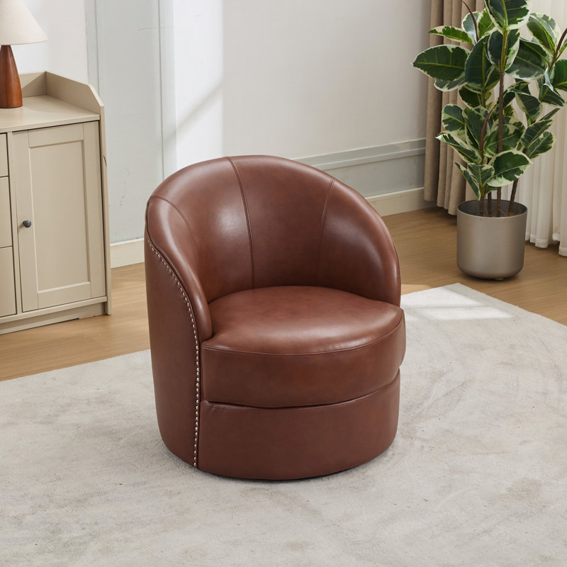 Chaise d'appoint pivotante pour le salon, le bureau, Brun