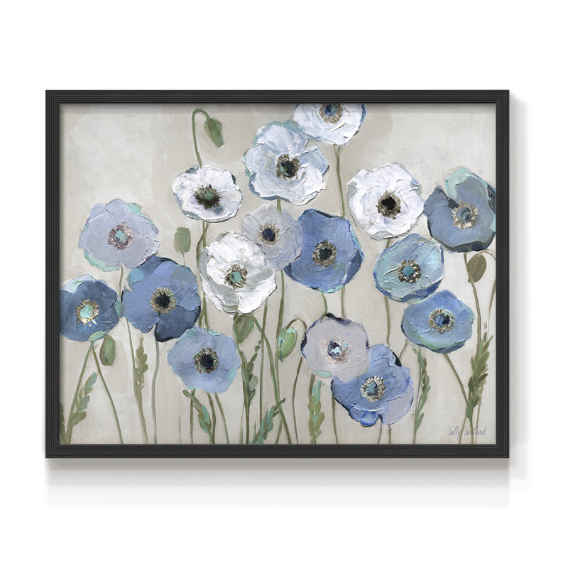 Coquelicots - Reproduction encadrée - Restickable, H 8 po x l 10 po, Noir, noir, noir, noir