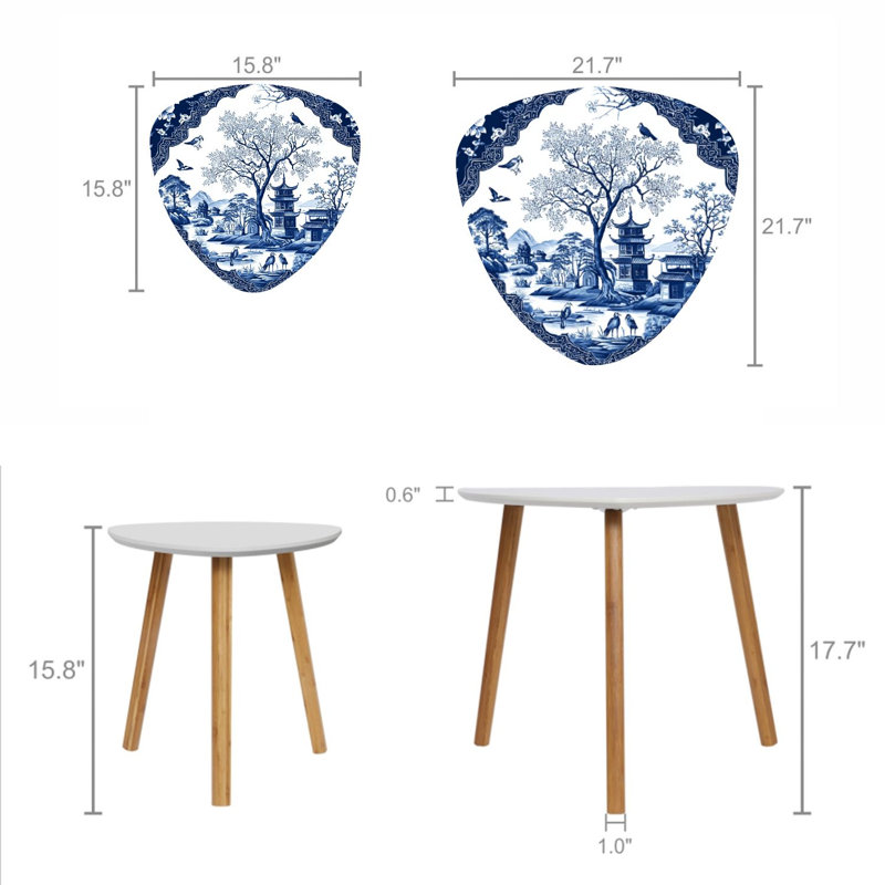 Ensemble de 2 tables basses gigognes Triangle