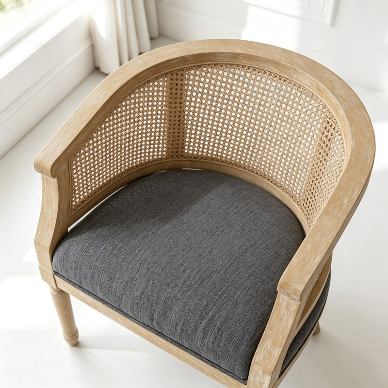 Fauteuil d'appoint en bois d'hévéa, Charcoal
