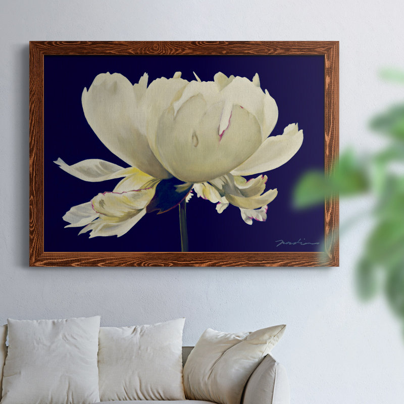 Aglow - Cadre photo, reproduction d'art sur toile, Bleu, H 27,5 po x l 37,5 po x P 1 po, Cadre en érable