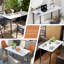 Table de salle à manger de luxe rectangulaire en pierre frittée pour 4 à 6 personnes