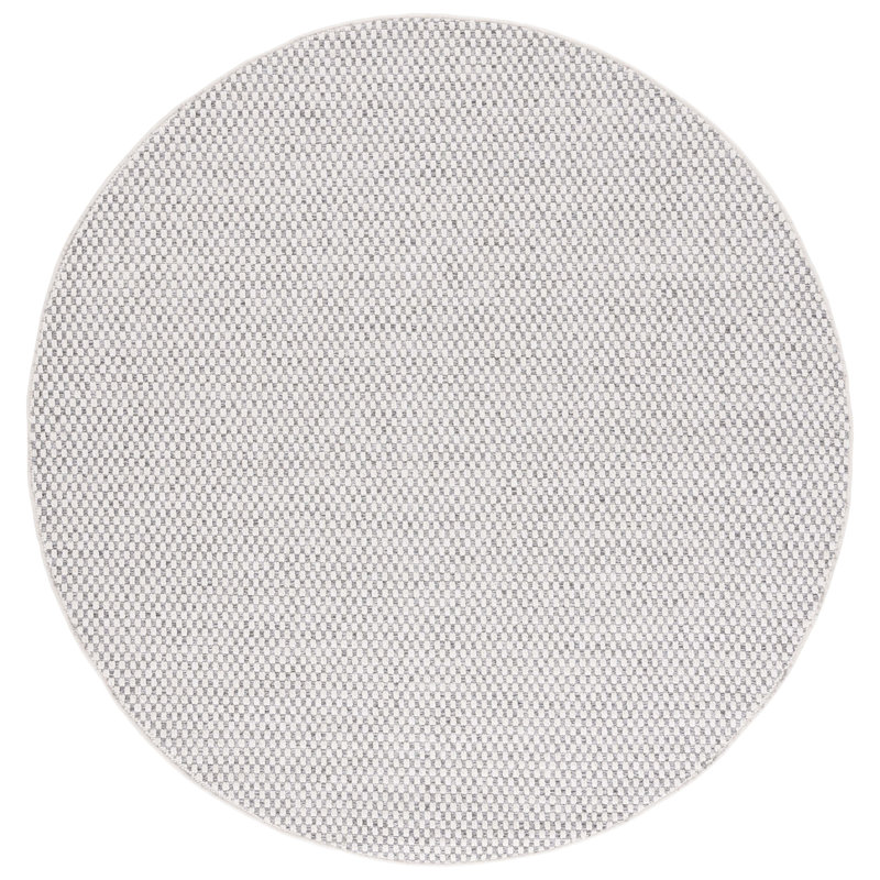 Sisal All-Weather Performance Solid Color Indoor/Outdoor Area Rug, Round 6'7"