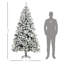 Grand sapin de Noël artificiel enneigé avec branches réalistes, vert