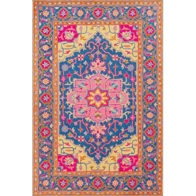 Multi Color Traditional Motif Flower Pattern Vintage Decorative Machine Washable Area Rug