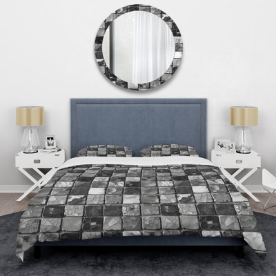 Grey Modern Mosaic Tile II - Modern Duvet Cover Set