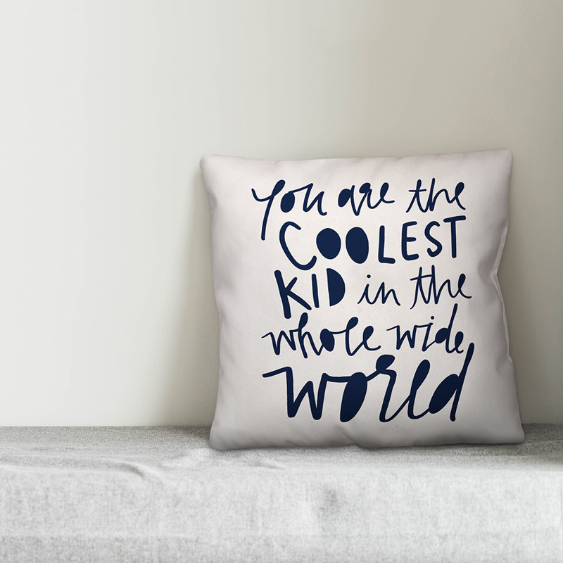 Housse et insert de coussin Coolest Kid, Bleu
