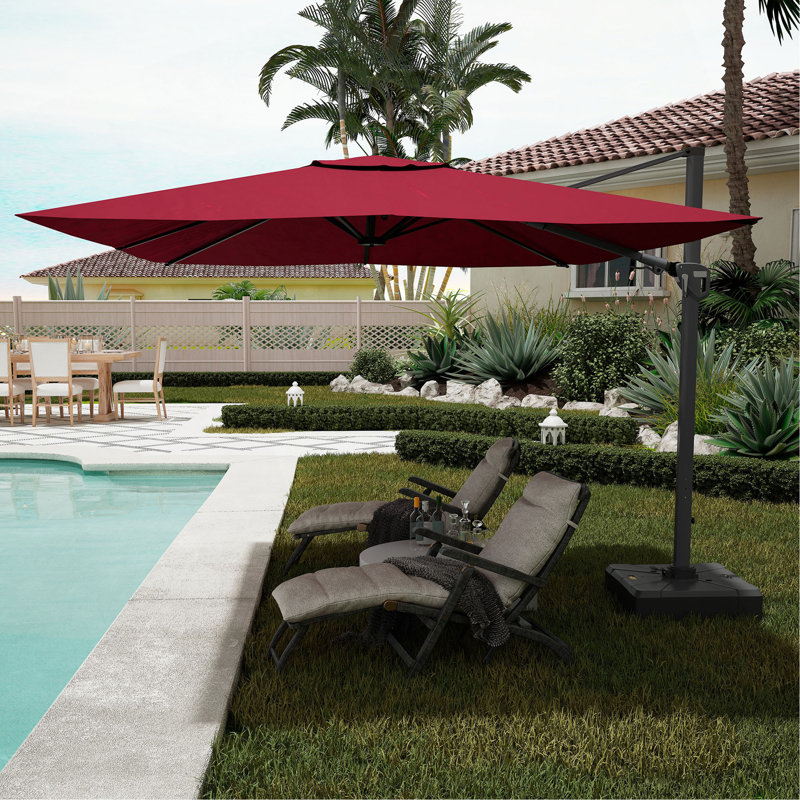 Parasol de patio carré en porte-à-faux 11 pi (sans base de parasol)