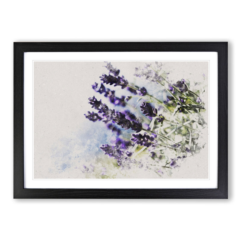 Lavender Vol.2 - Picture Frame Graphic Art, Black Framed, 27cm H x 36cm W x 2cm D