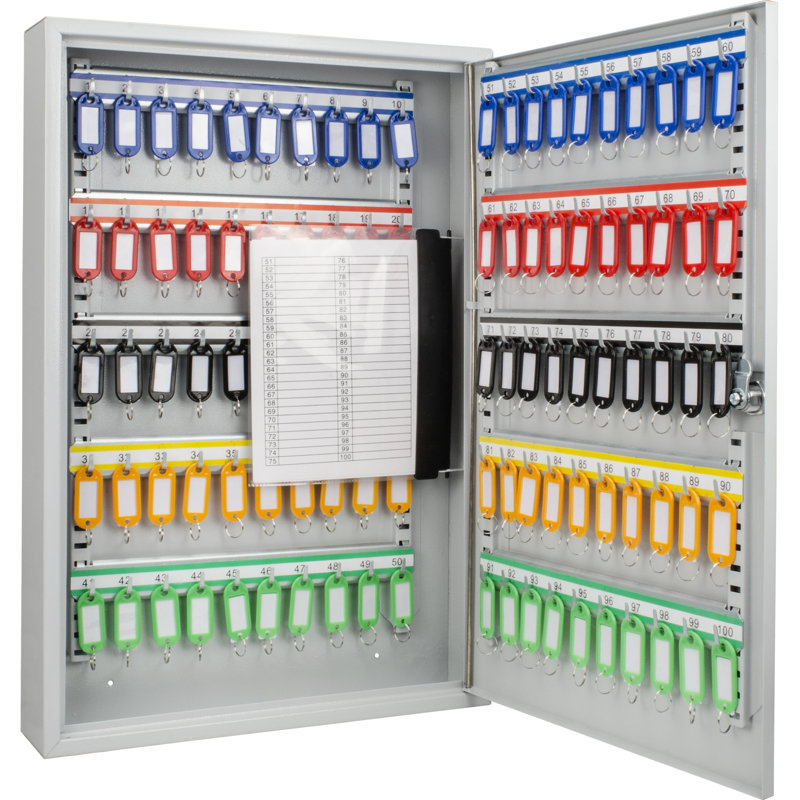 100 KEY ADJUSTABLE LOCK BOX W/ KEY GREY