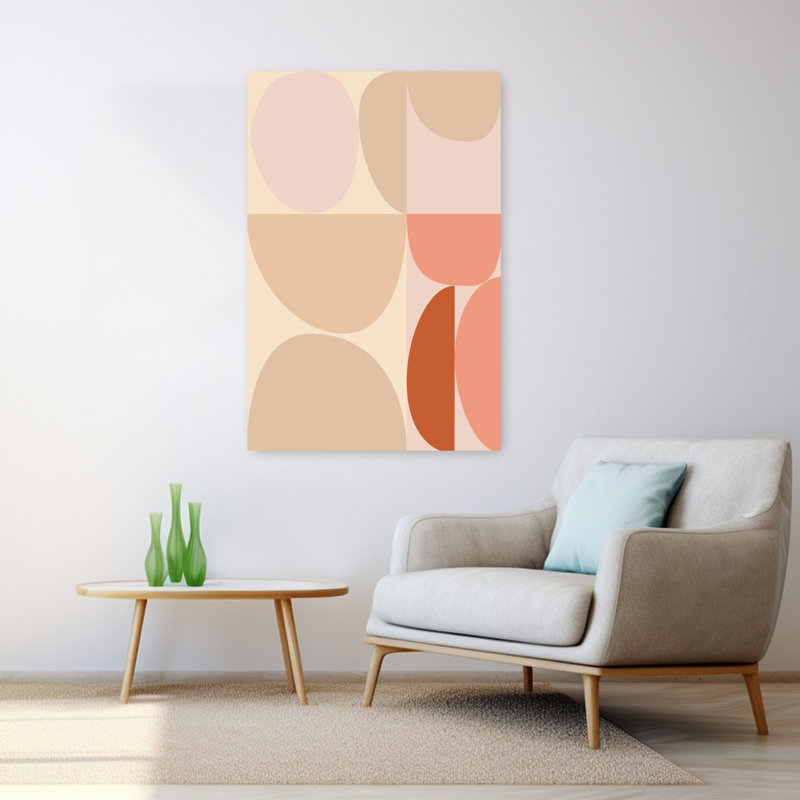 Art contemporain abstrait géométrique, H 48 po x l 32 po