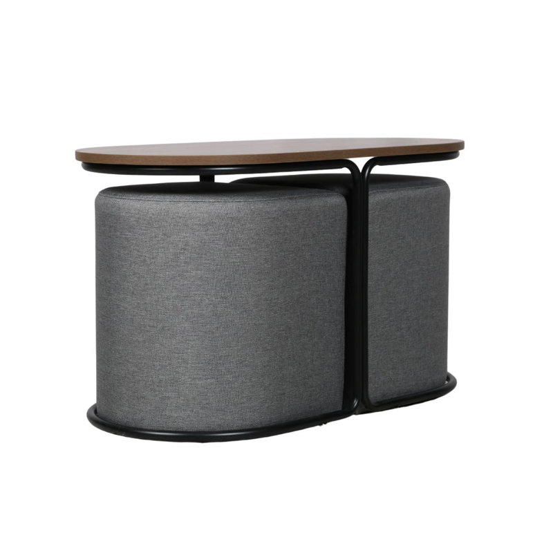 Table basse 3 pièces avec 2 tabourets