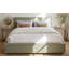 Cadre de lit plateforme capitonné moderne pour lit queen size, recouvert de lin synthétique bicolore, tête de lit avec coutures de biscuits haut de gamme.-1699228903