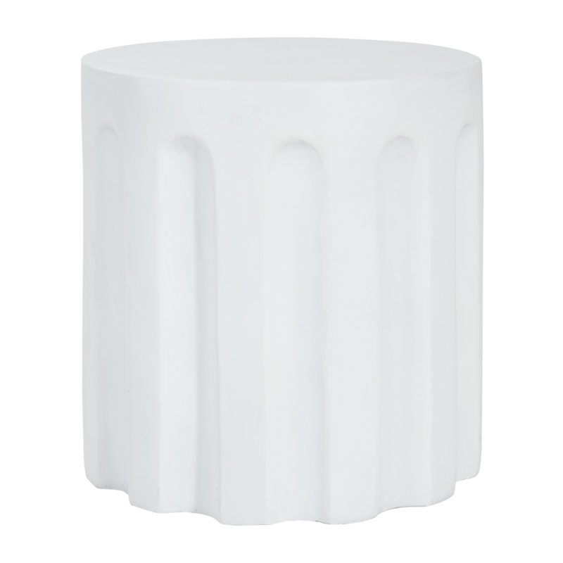 Lizz Outdoor Cylindrical MGO Concrete Side Table