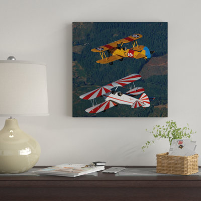 Stearman Model 75 Biplanes Flying Over Vacaville, California by Phil Wallick - Gallery-Wrapped Canvas Giclée on Canvas