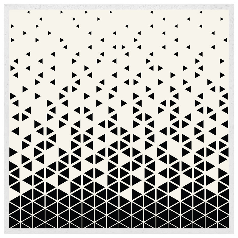 Artiana Geometric Triangles 1 Piece Single Picture Frame Wall Art, 41cm H x 41cm W x 4cm D, White Framed