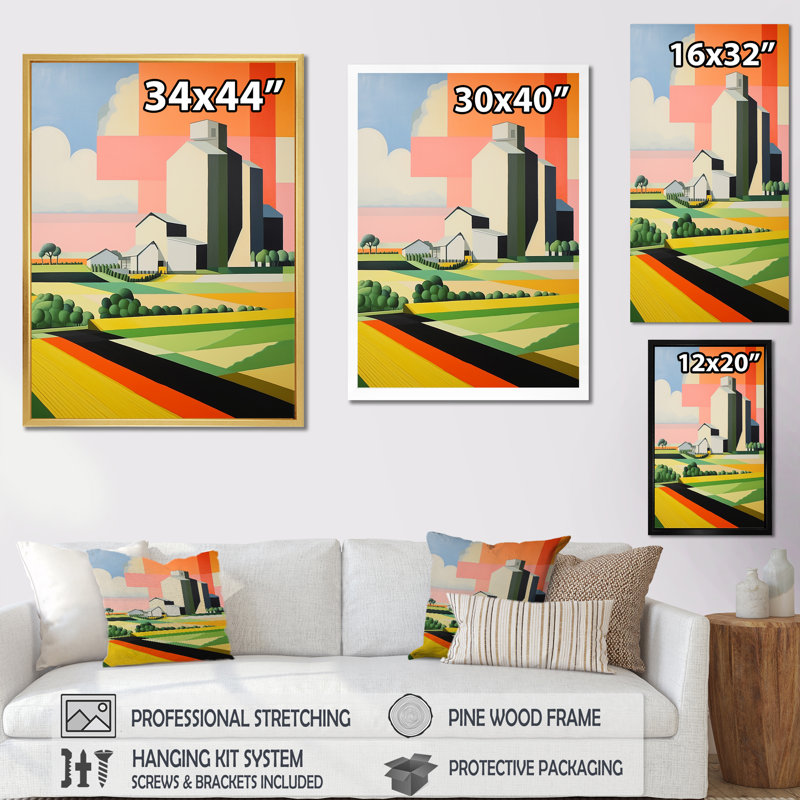 «Tarquility In The Countryside II», reproduction sur toile, Cadre flottant blanc, 32" H x 16" W
