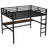 Metal Queen Size Loft Bed With Power Outlet And LED Lighted, Space-Saving, Noise Reduced, Black