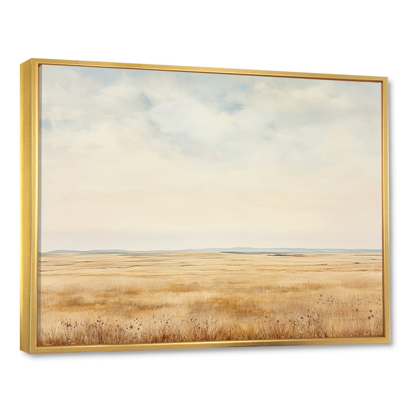 Prayies Endless Meadows Scenery Minimalisme I, H 34 po x l 44 po x P 1,5 po, Cadre flottant doré