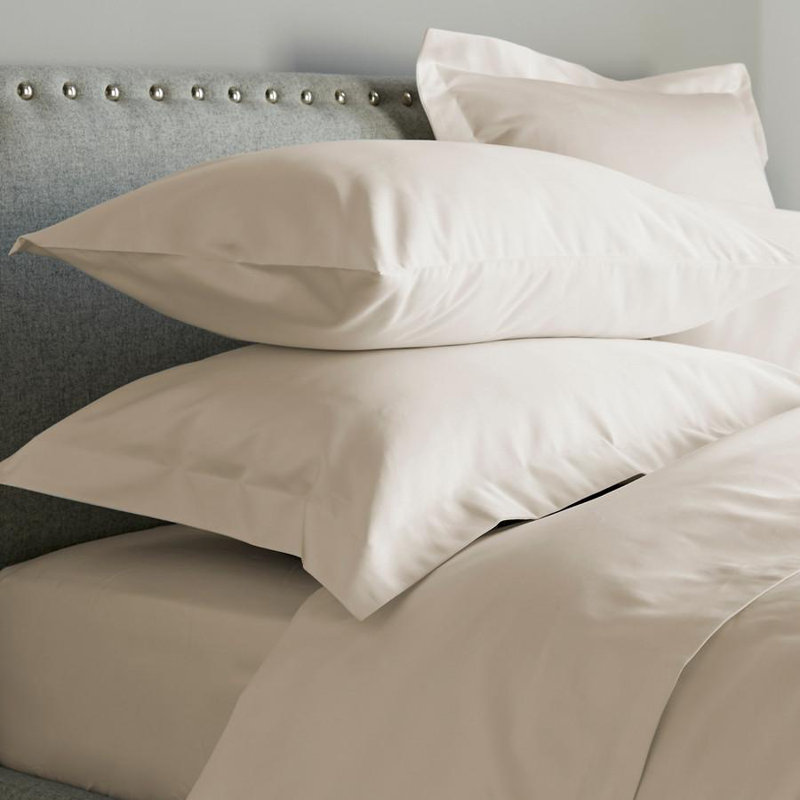 600 Thread Count Sateen Oxford Pillowcase, Ivory 