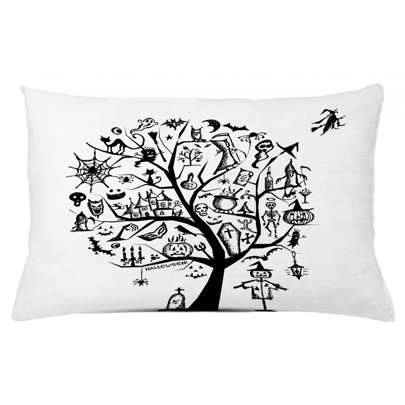 Housse de coussin lombaire intérieur/extérieur halloween, 16 po x 26 po