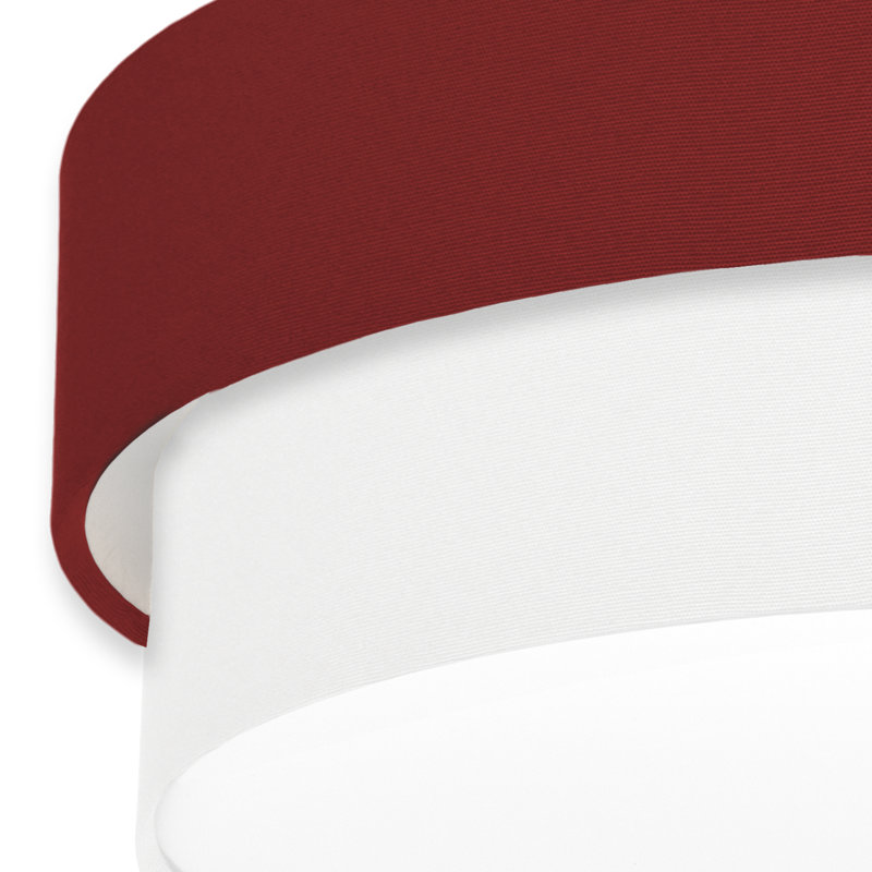 Avory Fabric Flush Mount, Dark Red / White