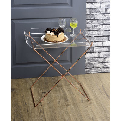 Table-plateau rectangulaire non pliable avec base amovible en acrylique transparent de 5 mm en forme de «x» en métal transparent de 8 mm, dimensions de 22 po, profondeur de 16 po, capacité de 100 lb avec poids pliable, large, haut, profond