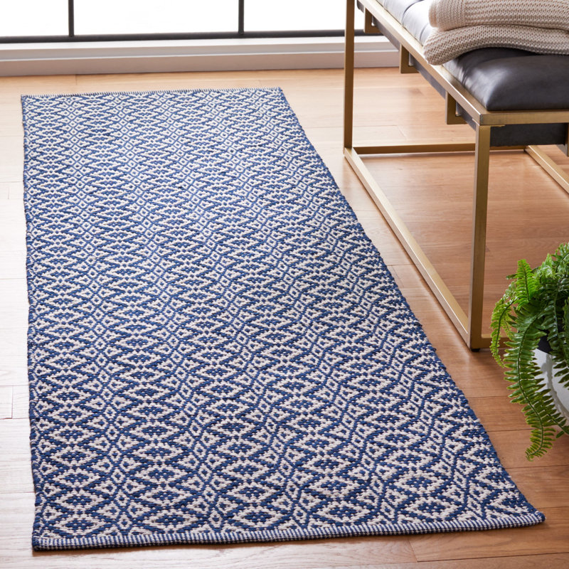 Masami Hand Woven Cotton Geometric Rug, Runner 2'3" x 8'