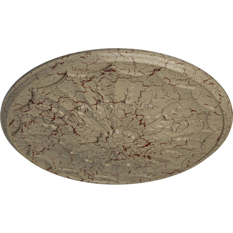 Médaillon de plafond 27 po x 27 1/8 po x P 2 5/8 po, Désert de Gobi craquelé