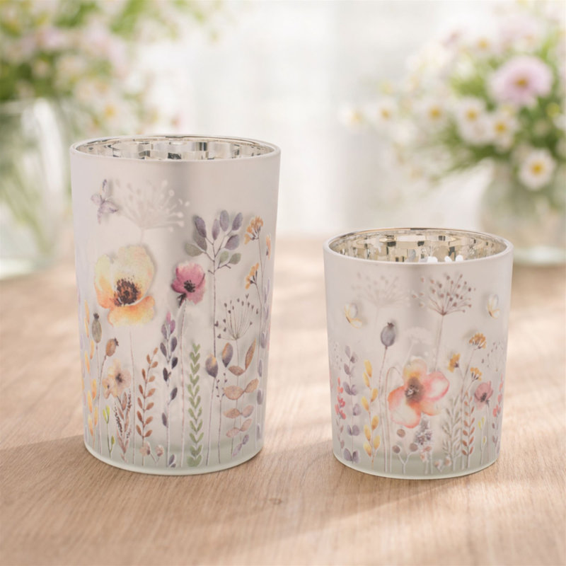 Porte-votive à motif floral givré