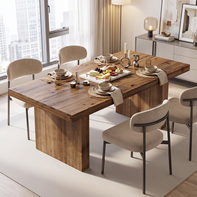 Farmhouse Solid Wood Rectangular Kitchen Dining Table