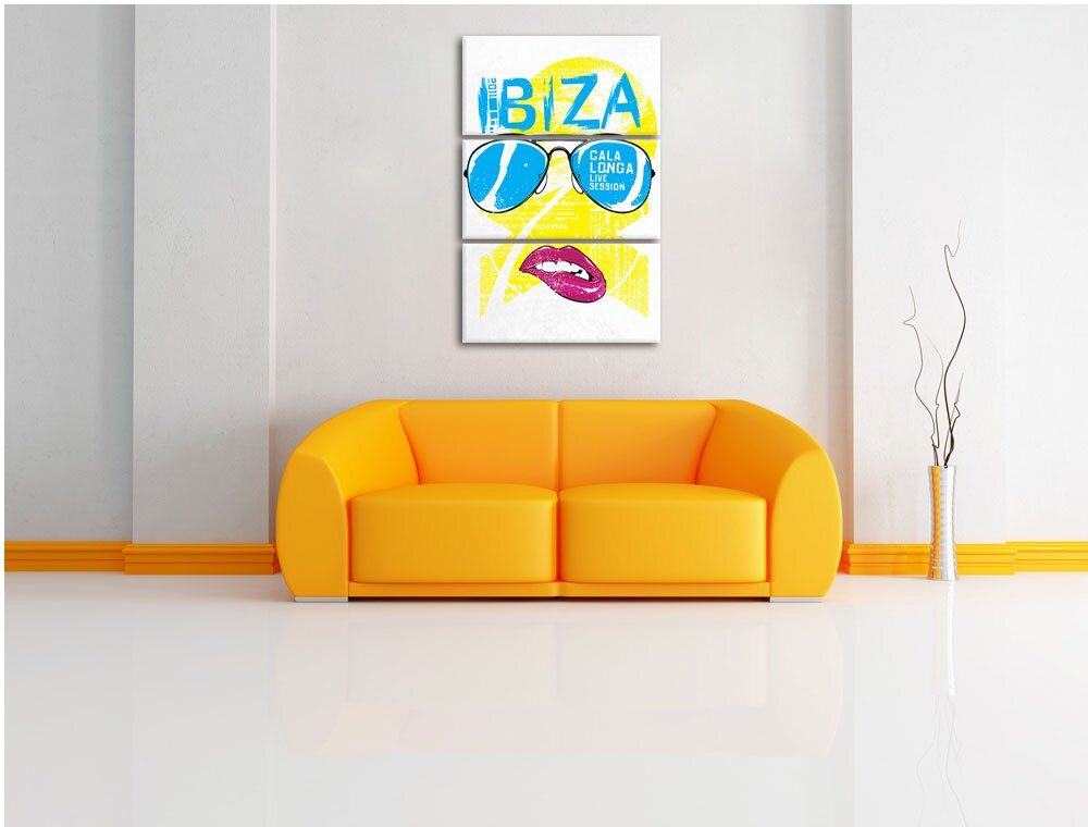 3-tlg. Leinwandbilder-Set „Ibiza“, Grafikdruck