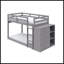 Grey Finish Twin/Twin Bunk Bed With 4 Drawers And 3 Compartments