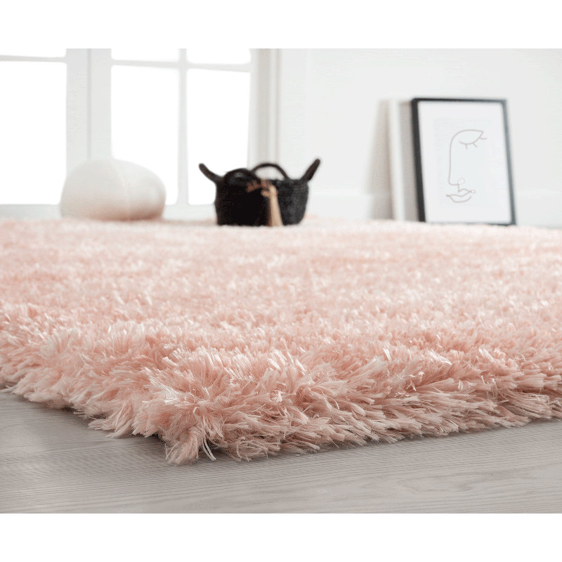 Lesa Floppy Light Pink Rug, Rectangle 200 x 290cm