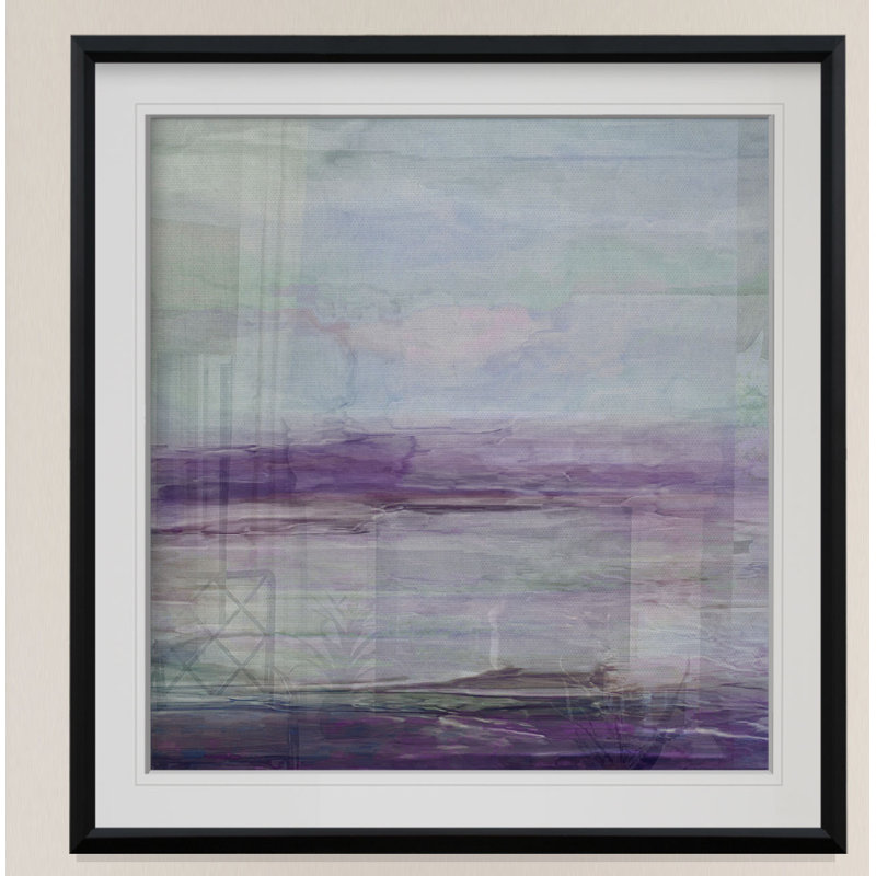 " Violet Gray II " Oil Painting, 28" H x 28" W x 1.5" D, Black Framed