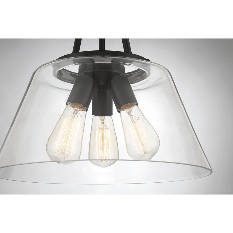 Macklin 3 - Light Unique Cone Pendant in Matte Black, Matte Black