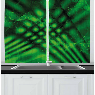 2 Piece Psychedelic Abstract Blurry Shade Formless Effects Complex Visual Design Kitchen Curtain -  East Urban Home, FAC98CEFA58F4CB6954BAD4C27CEAA82