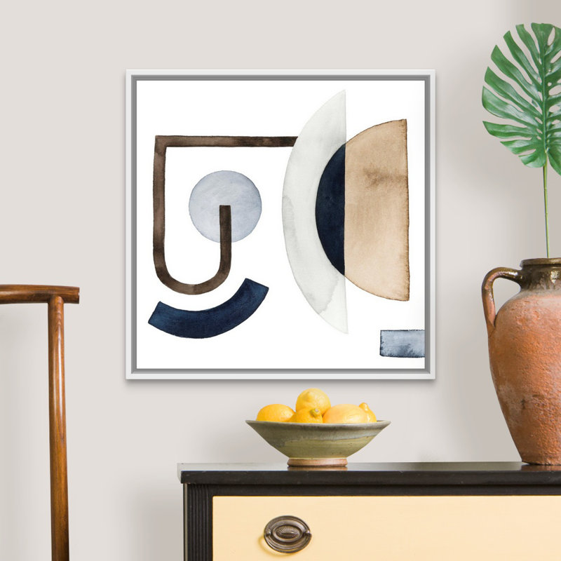 Déplacement des pièces I par Grace Popp - reproduction d'art sur toile, H 26 po x l 26 po x P 1,75 po, Cadre flottant blanc