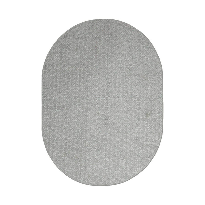 Tapis de sol personnalisé valide - gris, Ovale 5 pi x 8 pi