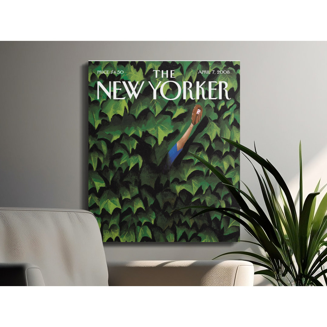 New Yorker Magazine Cover Canvas, Baseball Player Ivy Wall Art, Gallery Wrapped, Ready to Hang, Archival Quality