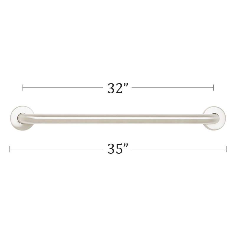 Barre d'appui droite droite pour la salle de bain, Satin, 32" l