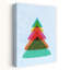 Modern Christmas Tree Abstract Colorful Geometric Christmas Tree Winter Landscape Wall Art Print 1 Piece Wrapped Canvas Wall Art-397666844