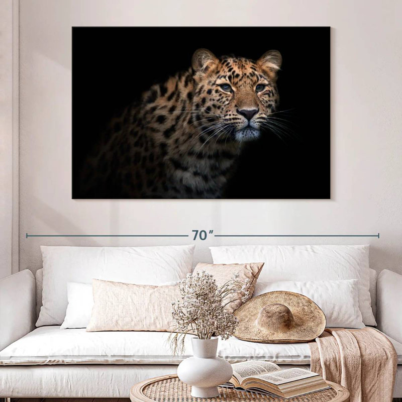 Fierce Amur Leopard, 34" H x 51" W