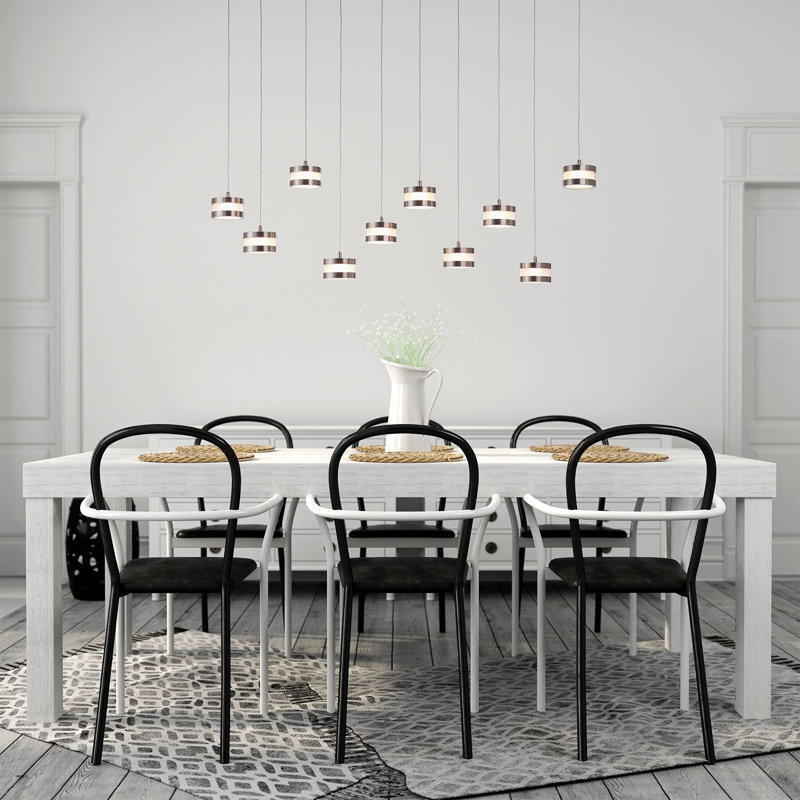 Karter 10 - Light Cluster Pendant, 2" H x 27" W x 10" D, Nickel
