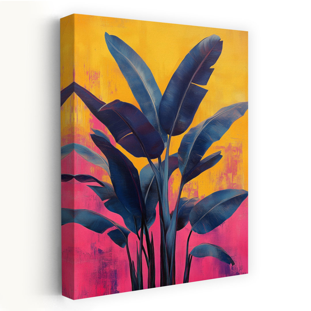 Vibrant Tropical Leaves Abstract Bold Colorful Nature Plant Wall Art Print