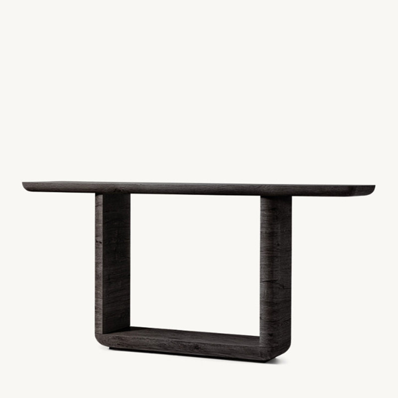 Modern-style solid wood console table, Black