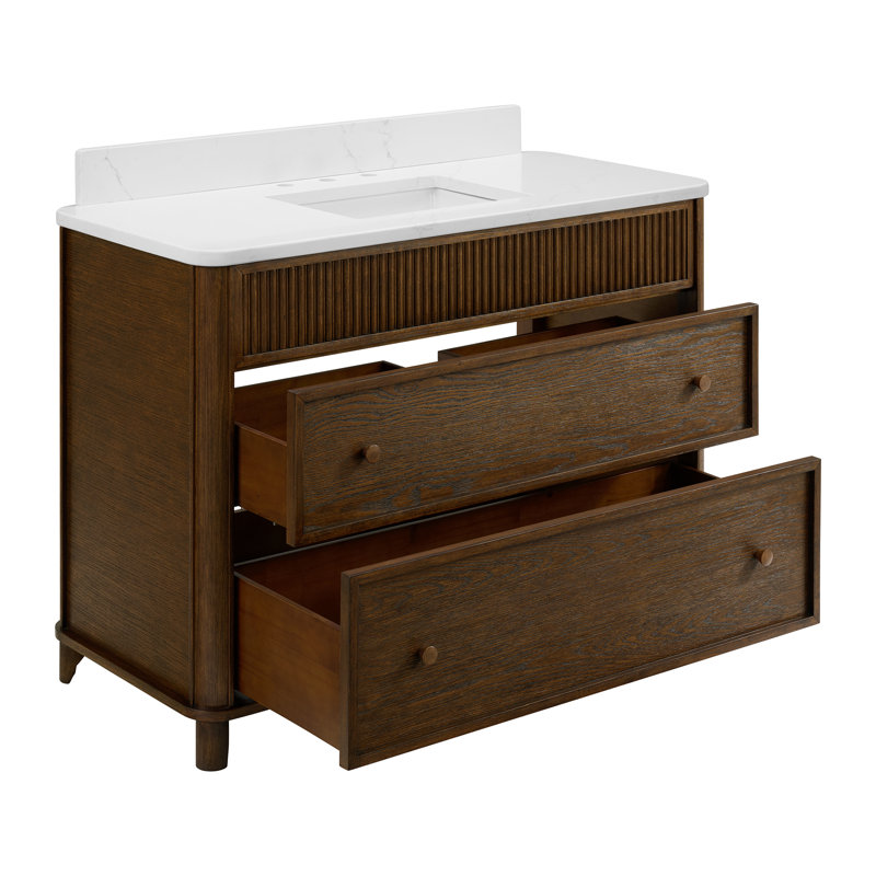 Meuble-lavabo 48 po avec comptoir Statuario, 48", Chêne brun rehaussé